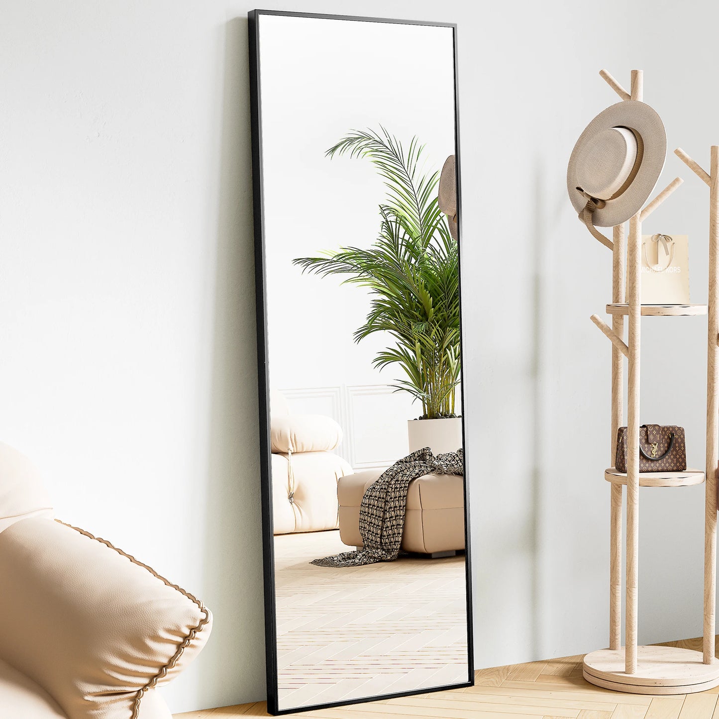 JHK Full Body Wall Mirror With Aluminum Frame
