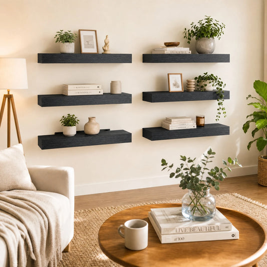 Modern Floating Wall Shelves With Hidden Brackets
