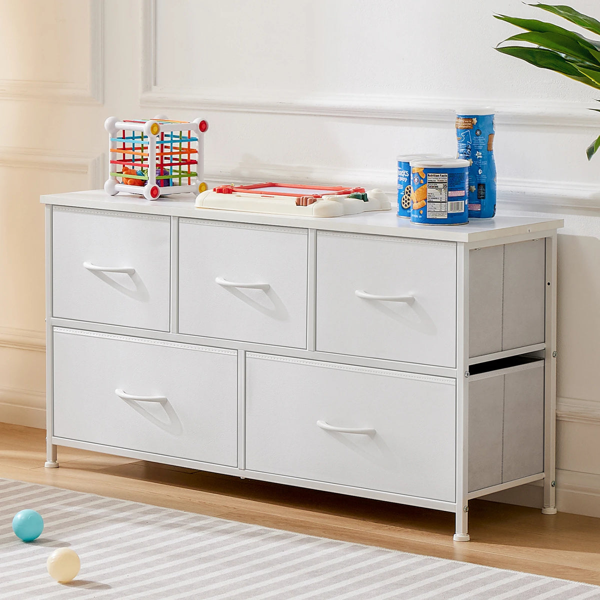JHK Bedroom Wardrobe With Fabric Storage Drawers