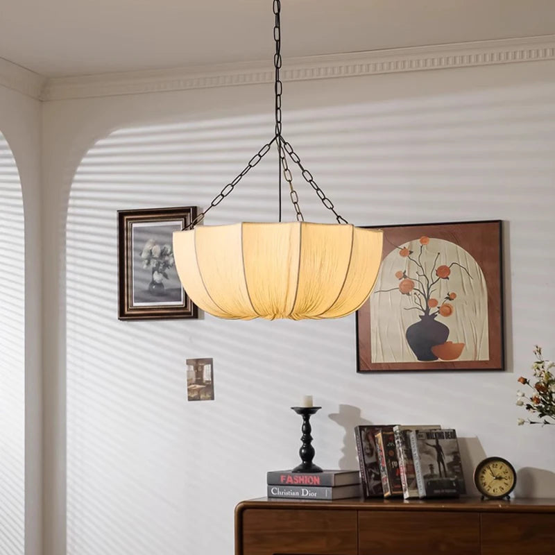 VIGOUS Retro Fabric Wabi Sabi Pendant Light