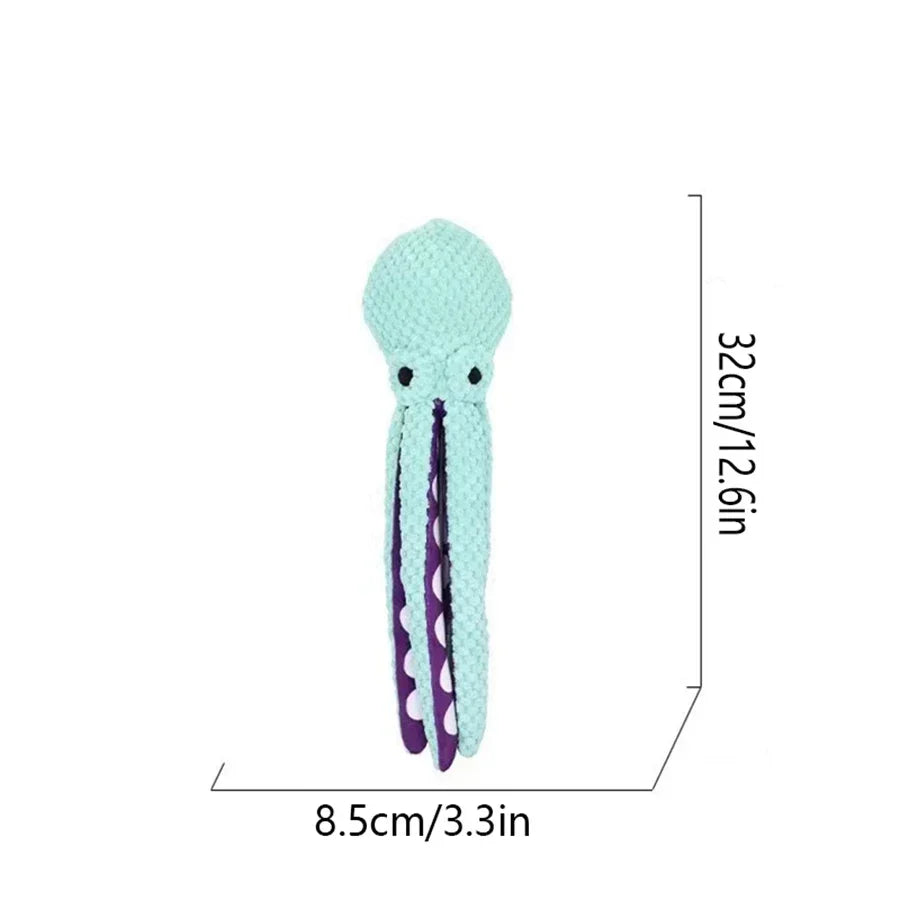Plush Octopus Dog Toy With Interactive Sound
