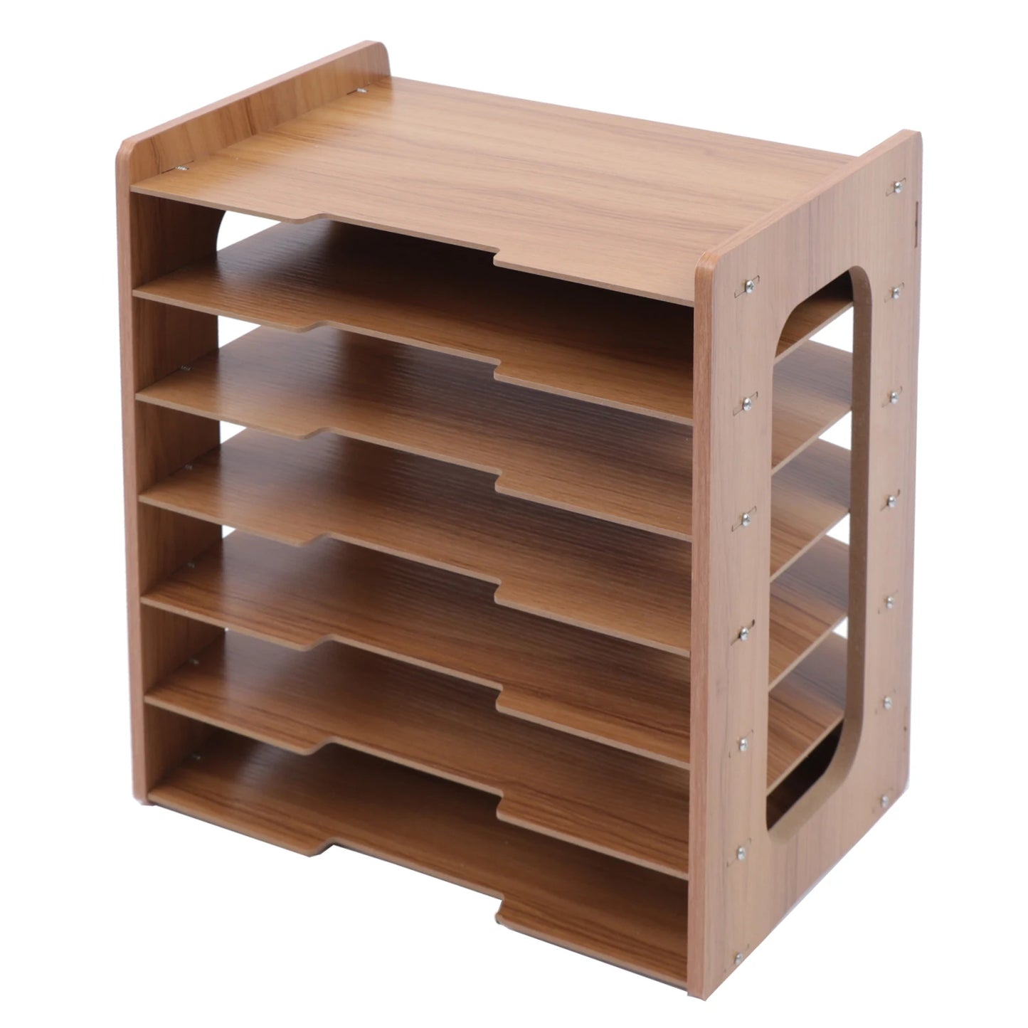 Wooden 7 Tier Office Paper Organizer Desk File Tray