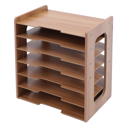 Wooden 7 Tier Office Paper Organizer Desk File Tray