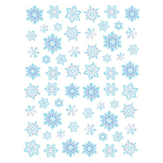 4Sheet Snowflake Stickers in Blue Grey and White for Winter Season Decorations Ideal for Snowy Themes and Festive Holiday Craft