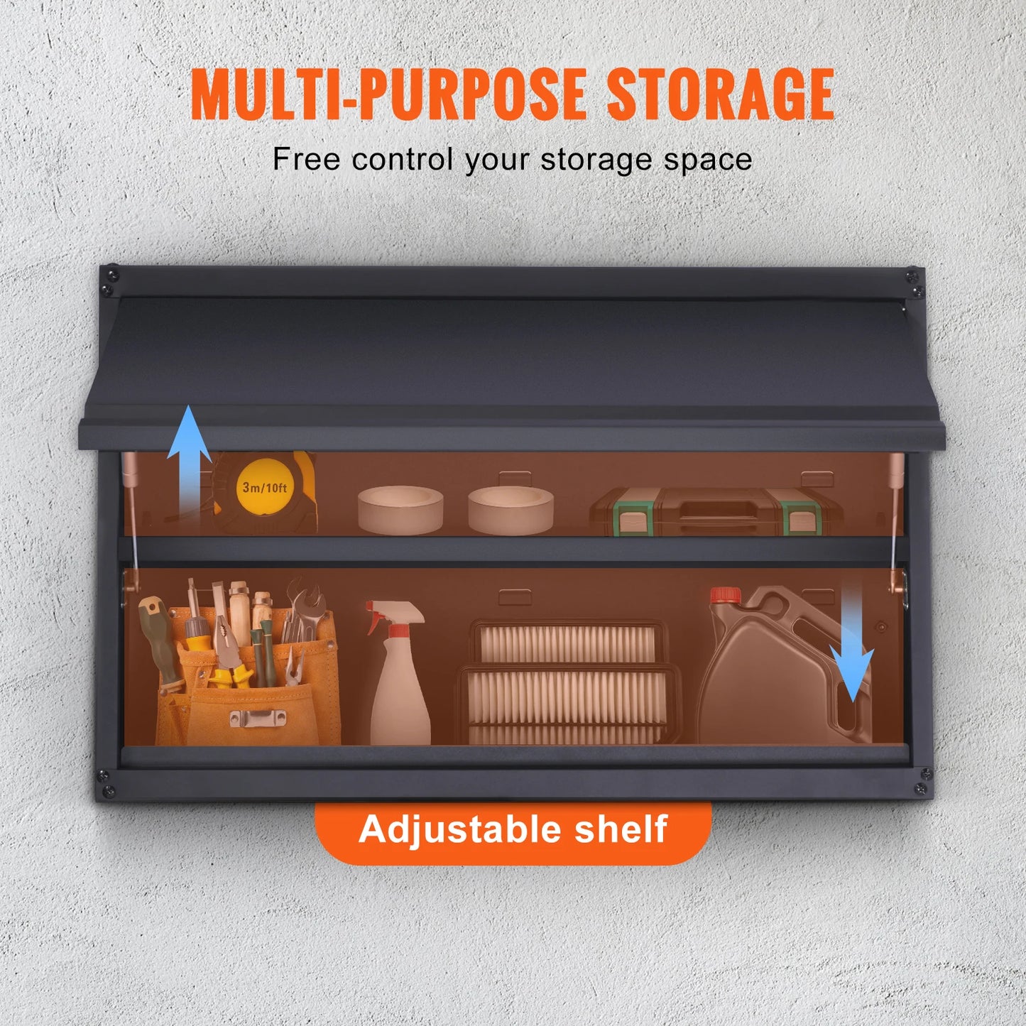 SucceBuy Wall Mounted Steel Storage Cabinet