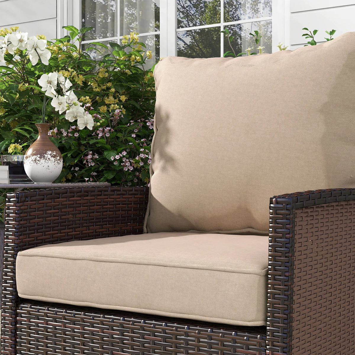 Outsunny Outdoor Chair Cushion With Backrest