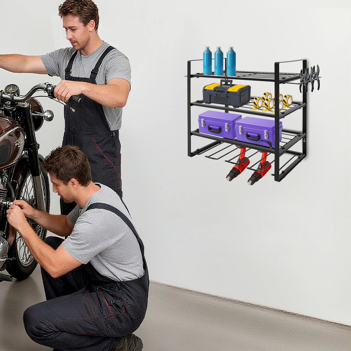 Wall Mounted Carbon Steel Tool Organizer Rack