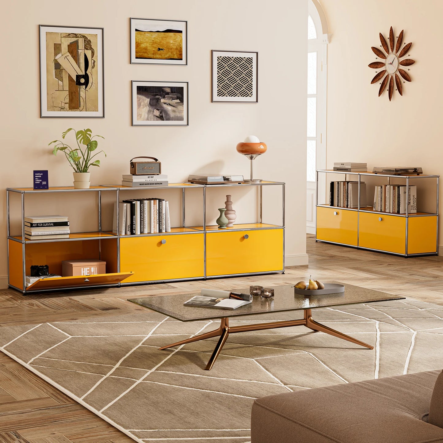 Modern Stainless Steel Storage Cabinet TV Stand