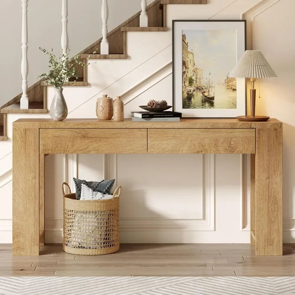 Sofa Table With Wooden Doors For Entryway And Living Room