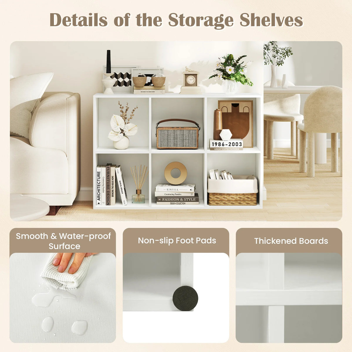 HOMASIS Modern Cube Bookcase And Storage Organizer