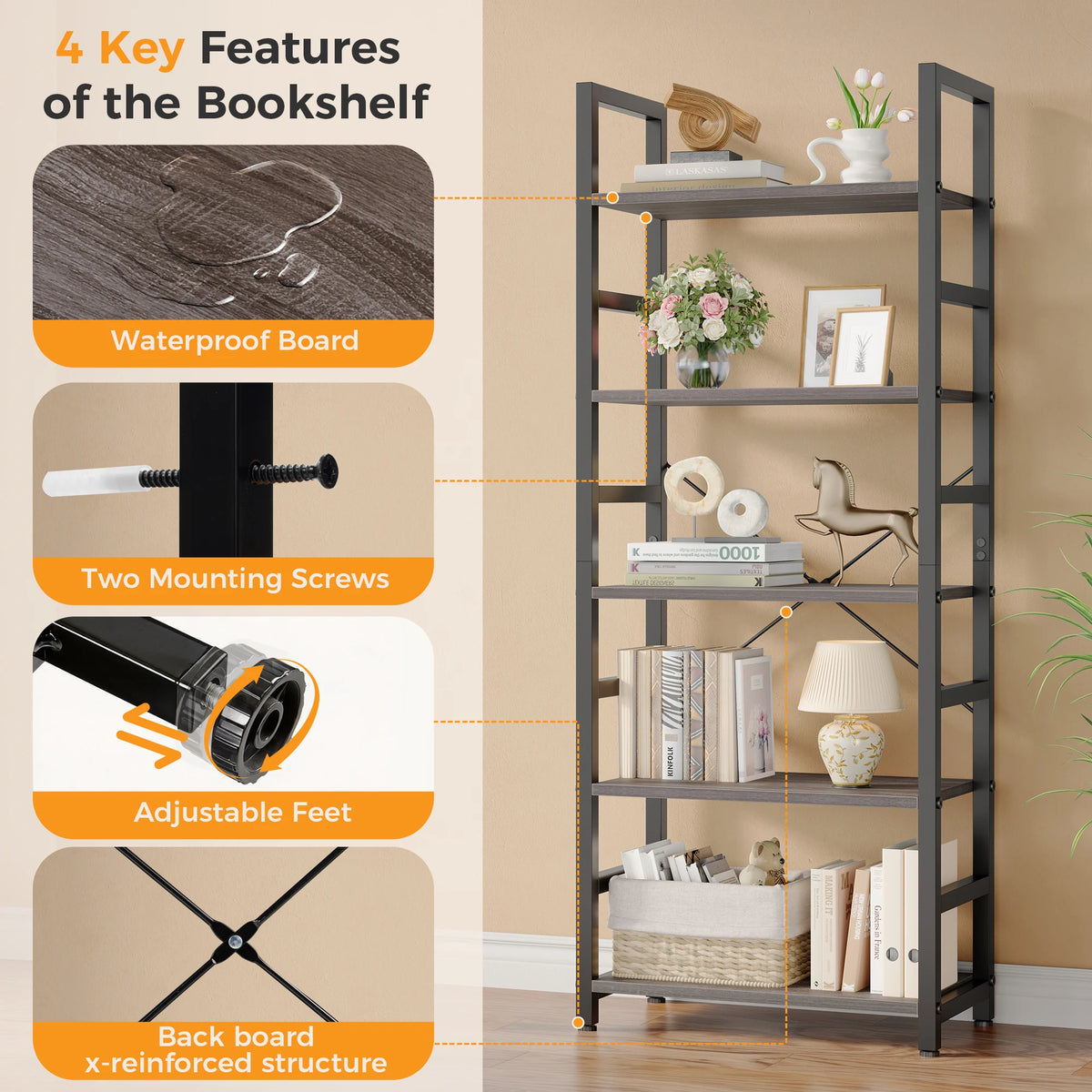 MCQ Wooden Standing Display Bookshelf