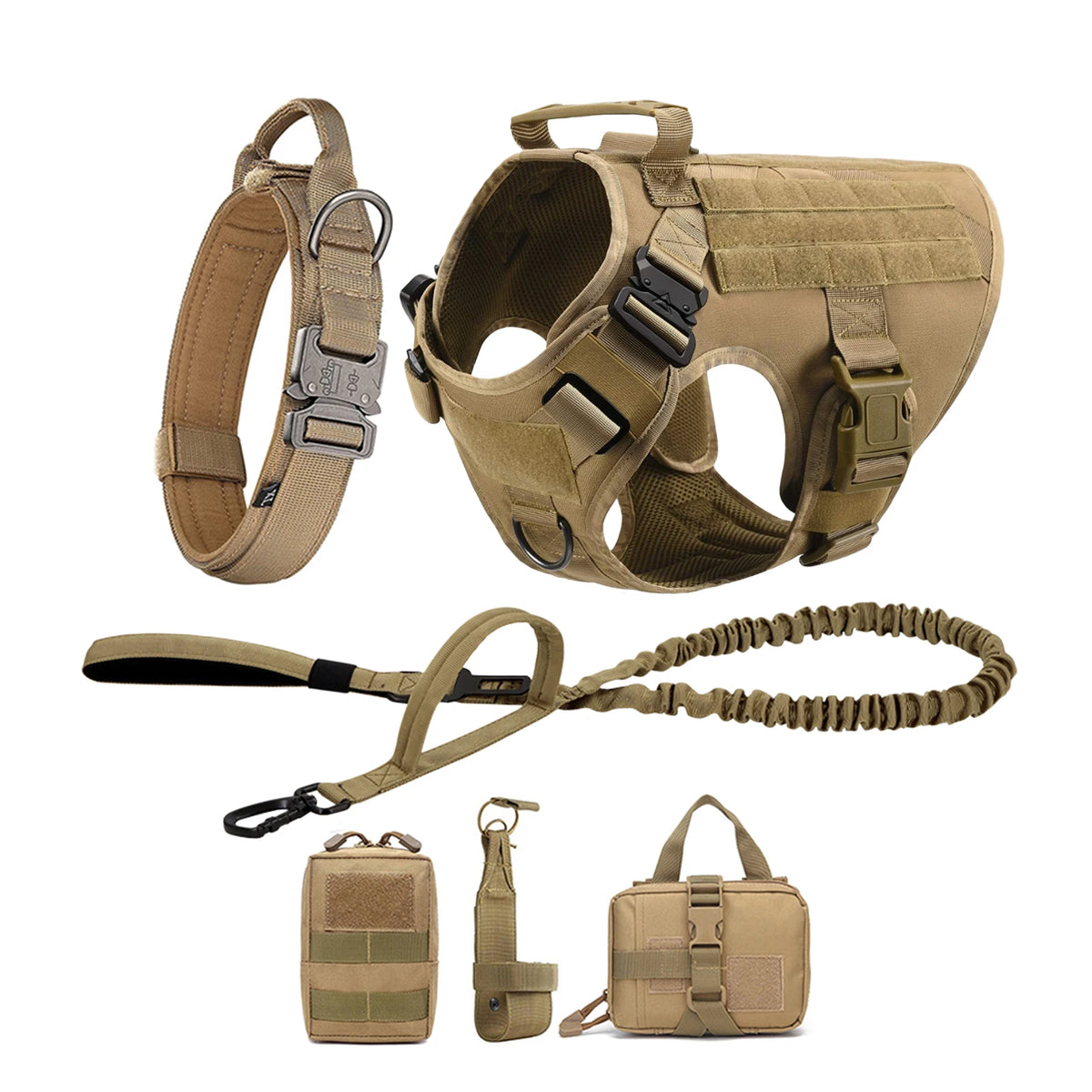 Tactical Dog Harness With Molle Pouches