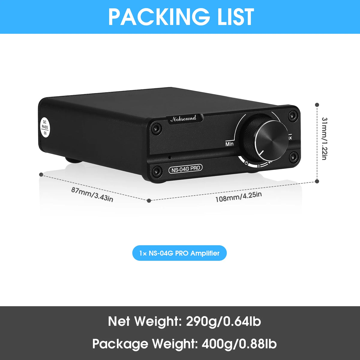 Douk Audio NS-04G PRO Class D HiFi Stereo Amplifier