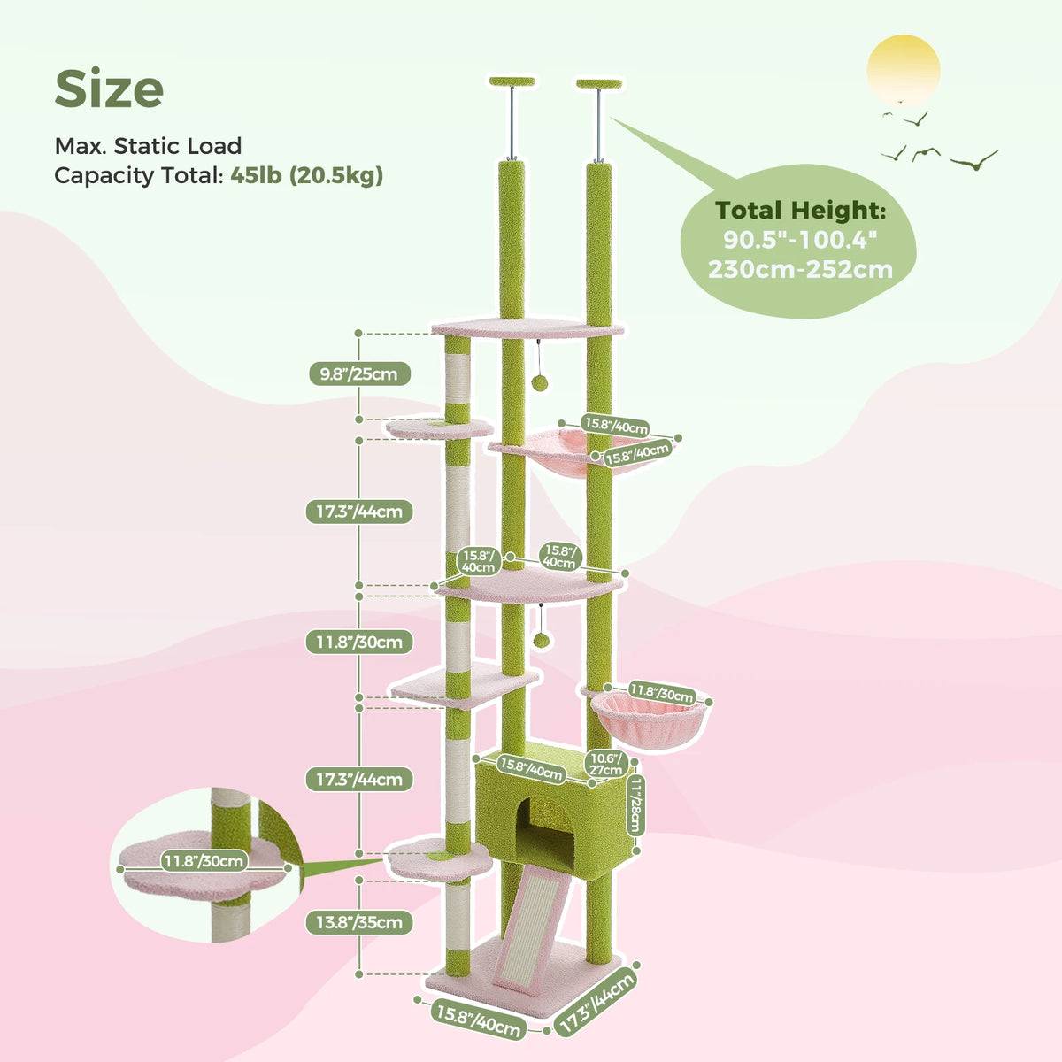 Petepepla Floor To Ceiling Cat Tree Tower