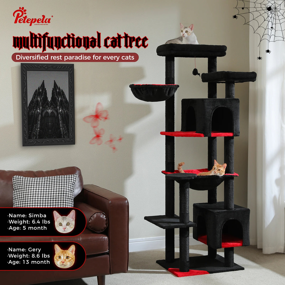PAWZ Road Multi Tier Cat Tower With Hammock