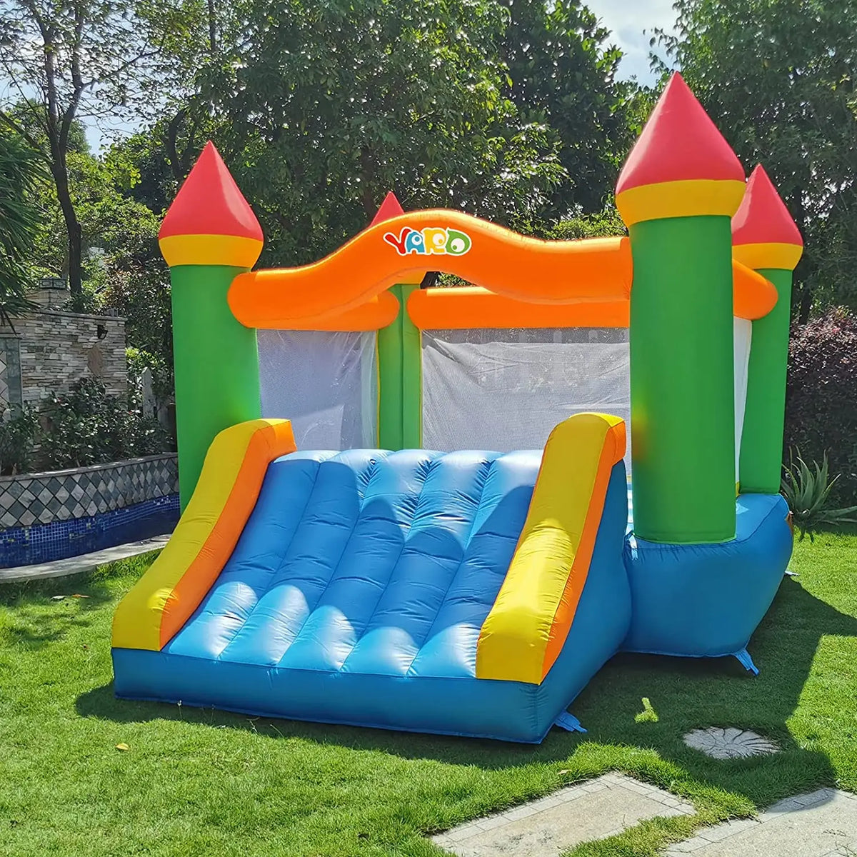YARD Inflatable Bounce House With Slide And Blower