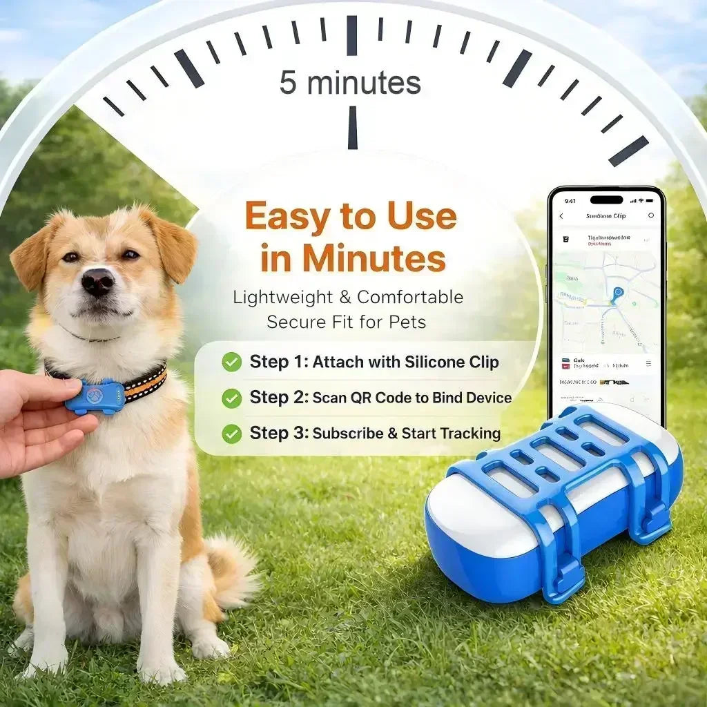Wanwaytech 4G Pet Tracker Real Time Tracking IP67 Waterproof