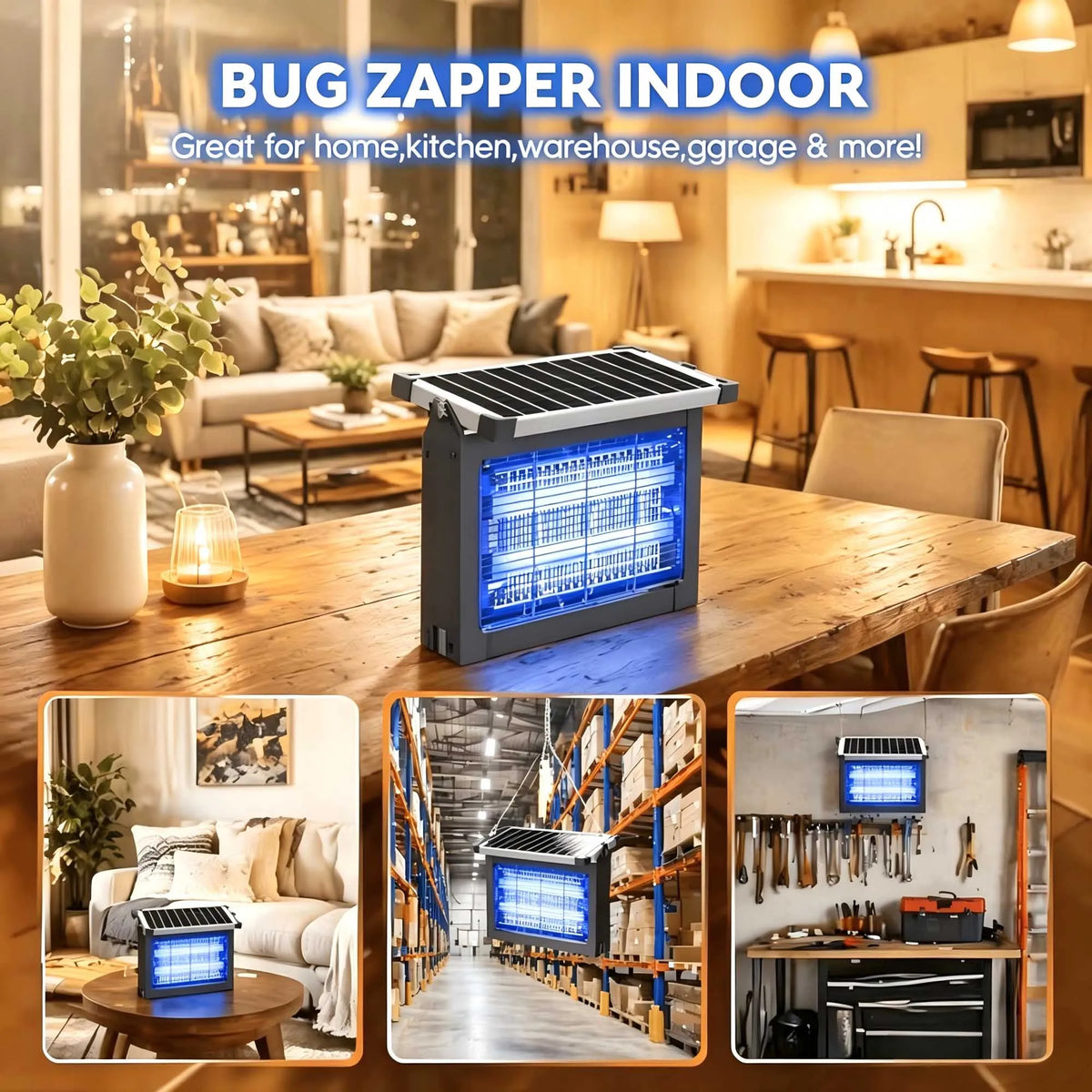 Solar Bug Zapper Outdoor 4500V Mosquito Zapper
