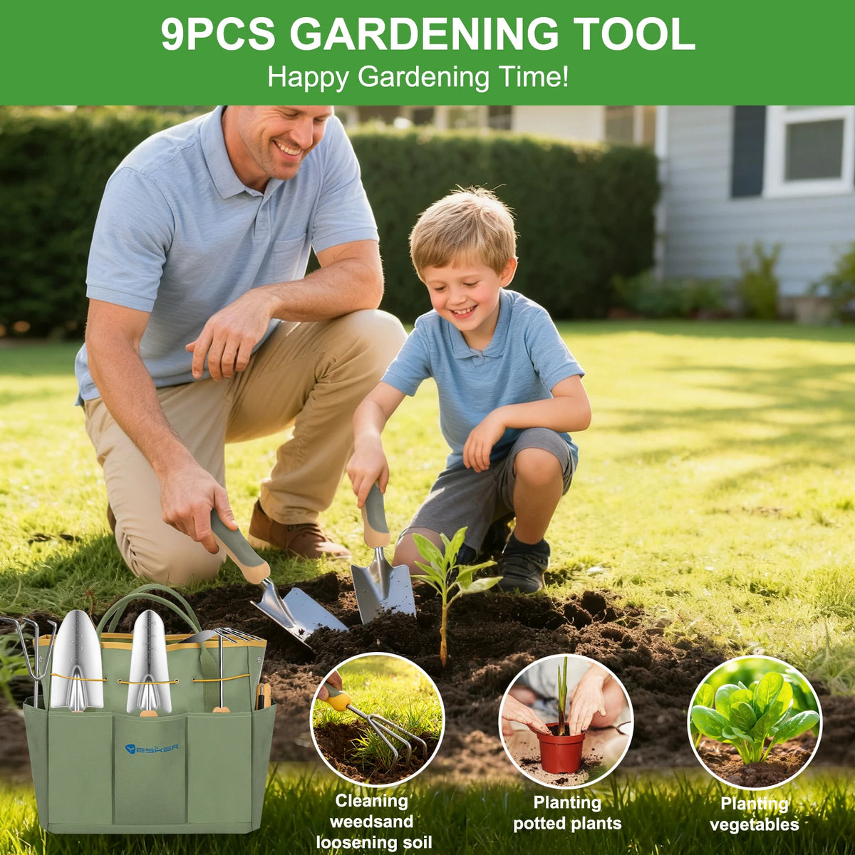 Heavy Duty Gardening Tool Set With Pruning Shears
