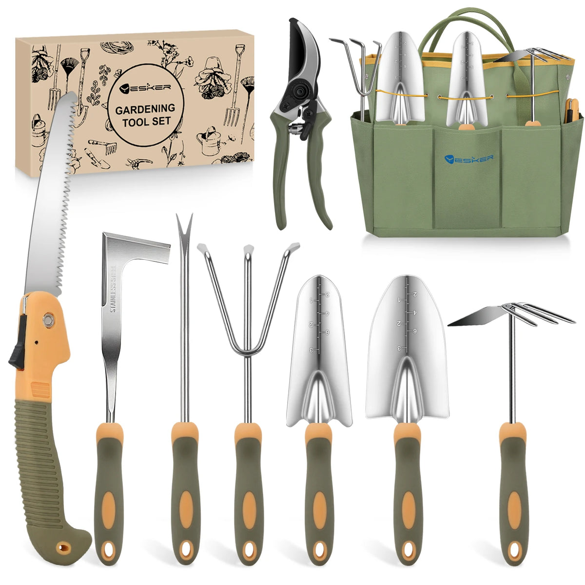 Heavy Duty Gardening Tool Set With Pruning Shears