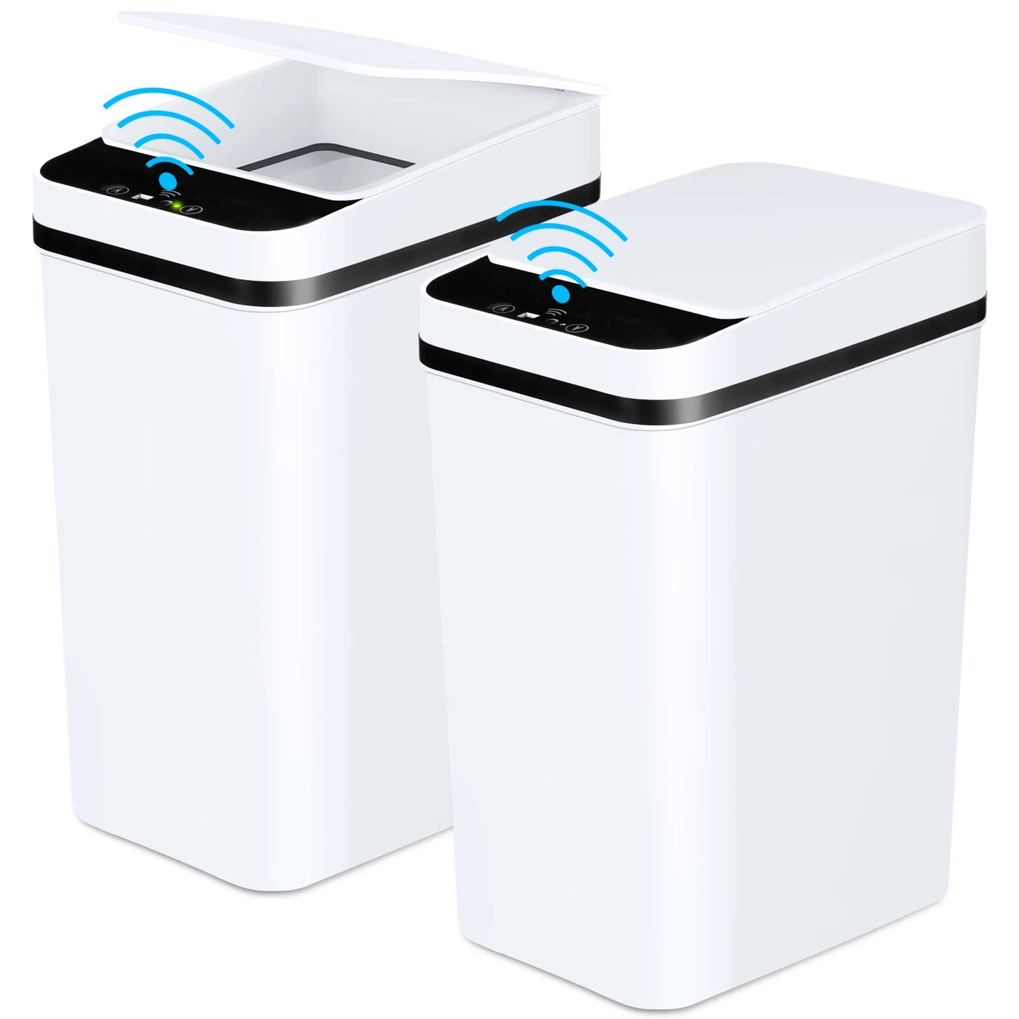 2 Pack Touchless Bathroom Trash Cans With Lid