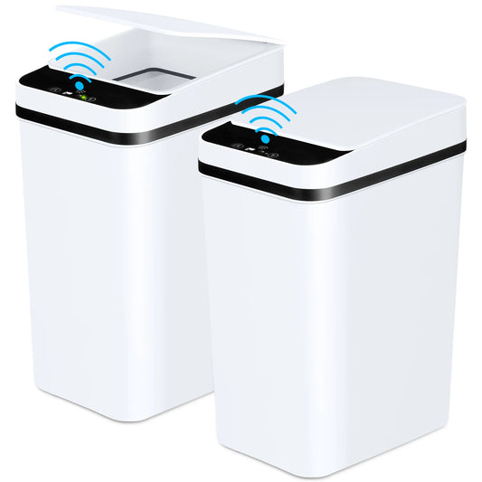 2 Pack Touchless Bathroom Trash Cans With Lid