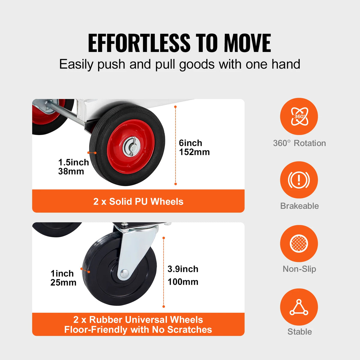 SucceBuy 400 Lb Folding Hand Truck Utility Dolly