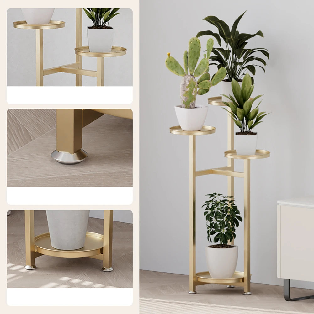 Tiered Plant Stand Indoor, Multi-Layer Metal Corner Planter Stands with Anti-slip Feet Tall Planter Holder Shelf for Home Office