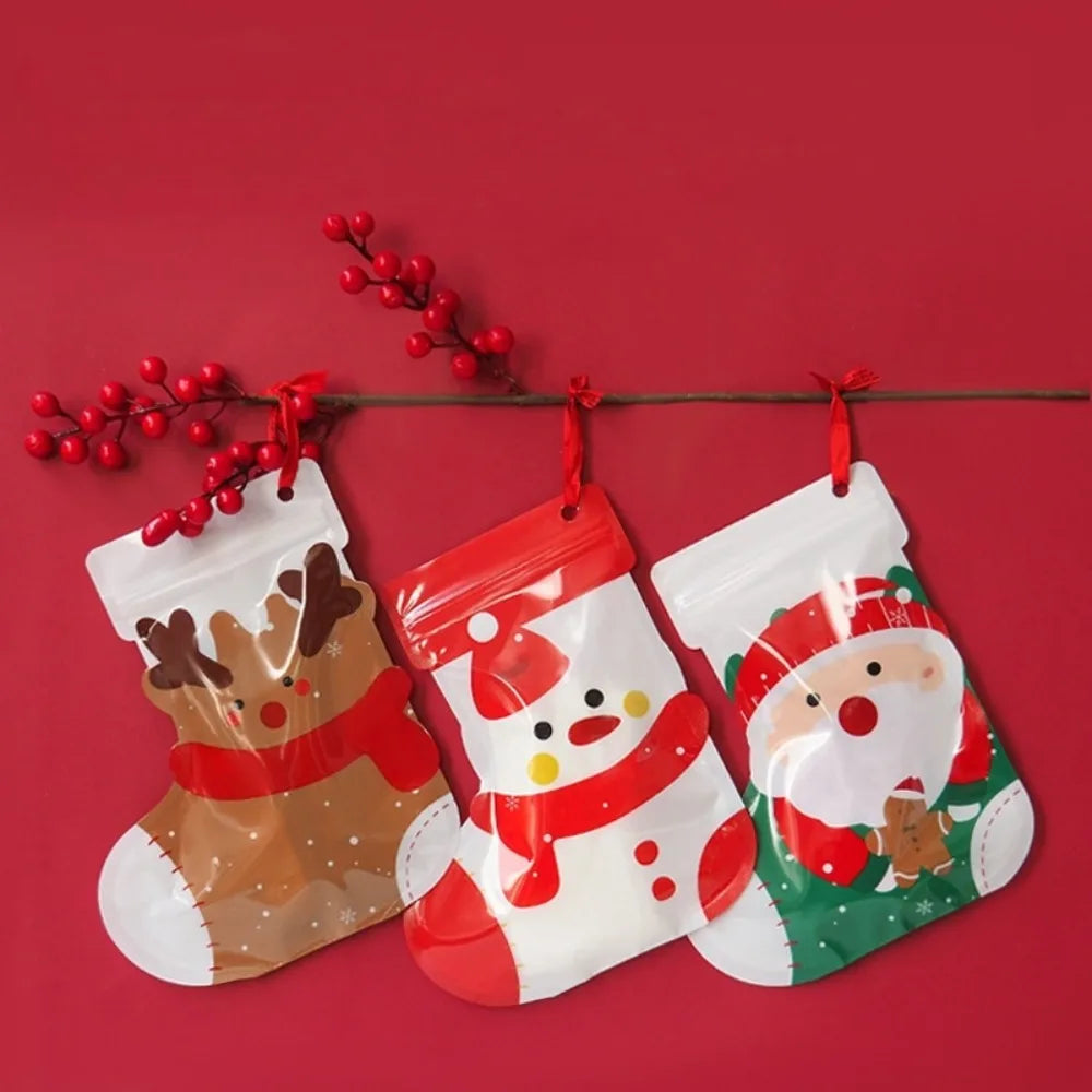 Christmas Stocking Ziplock Treat Bags for Holiday Gifts