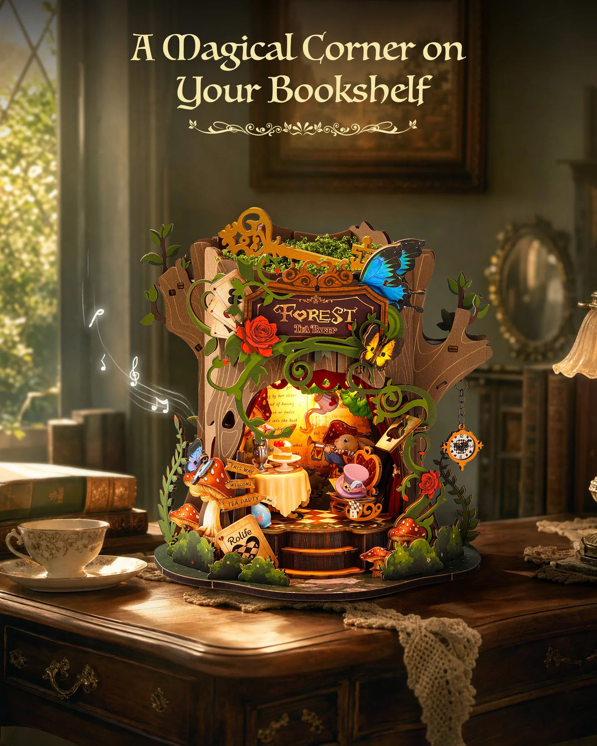 Rolife Forest Tea Party 3D Wooden Music Box Kit