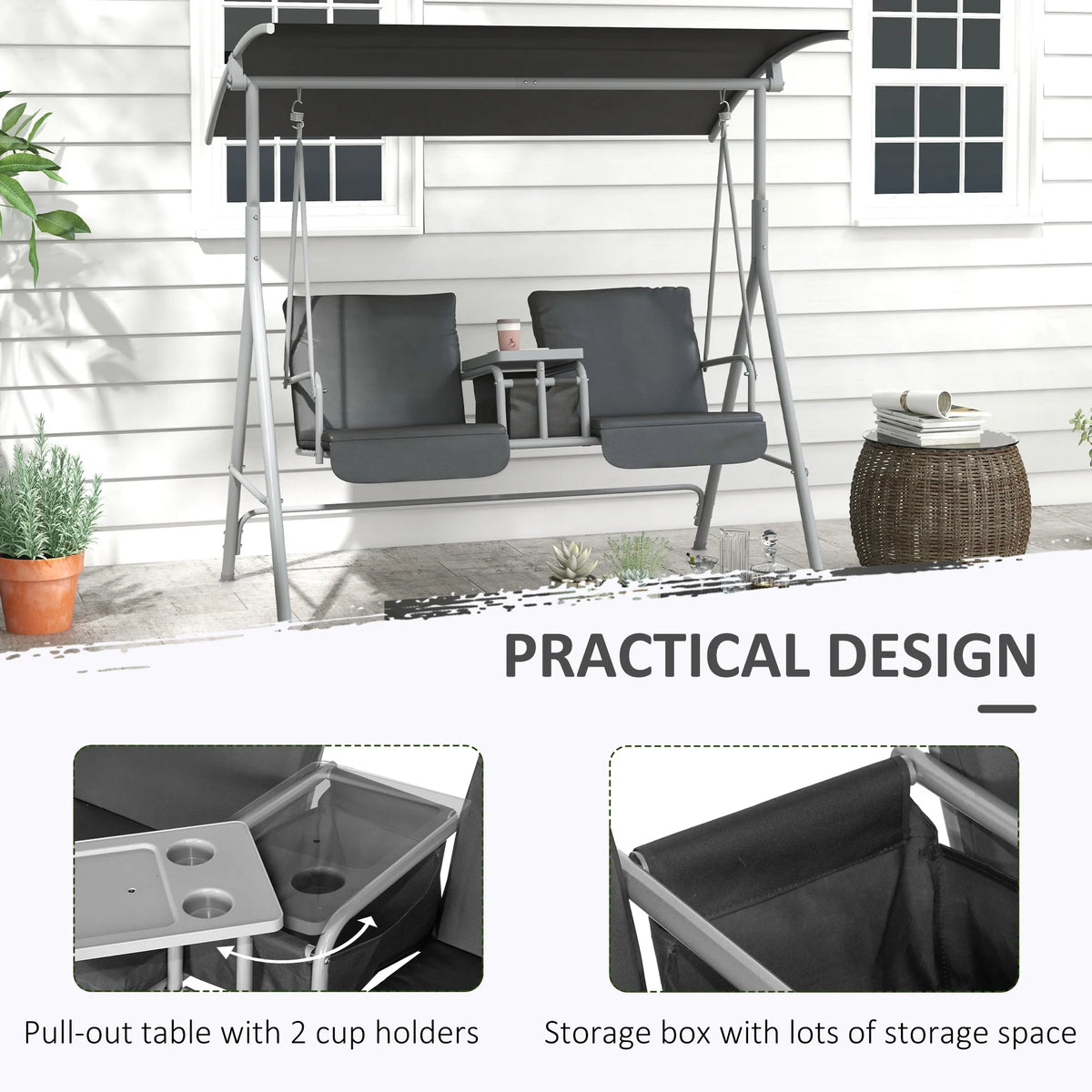 Outdoor Swing Chair Canopy For Patio Garden