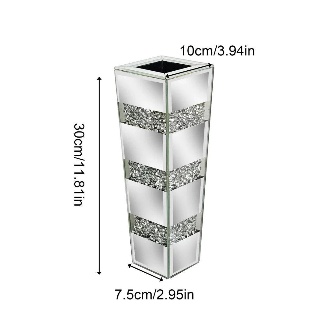 Modern Mirrored Crystal Floor Flower Vase