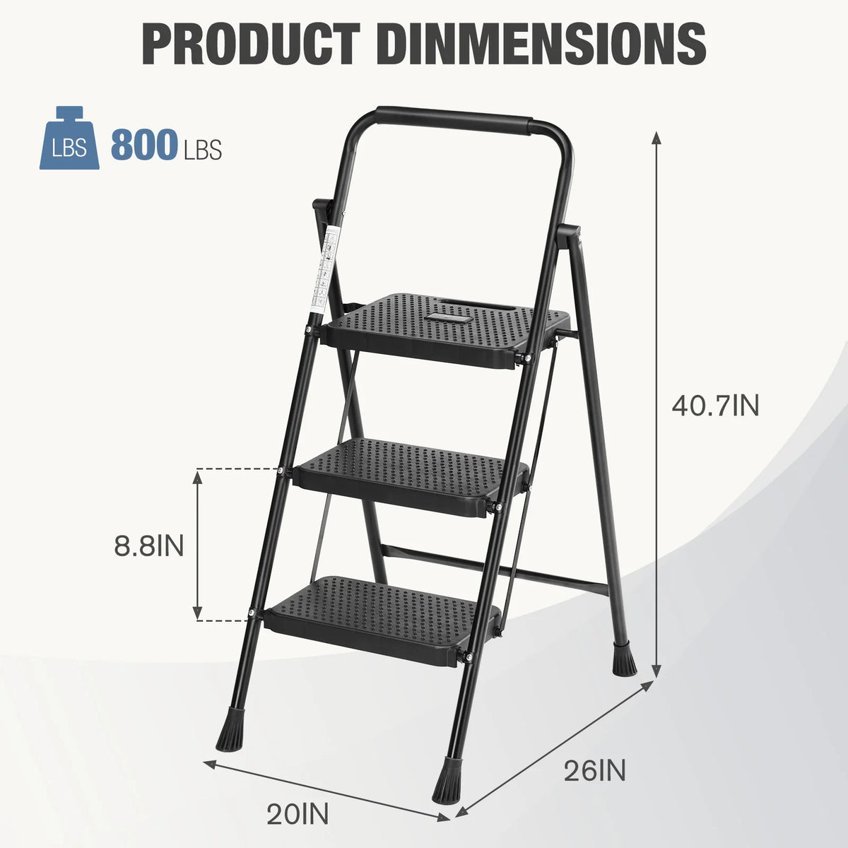 JHK Folding Step Stool With Cushioned Handle