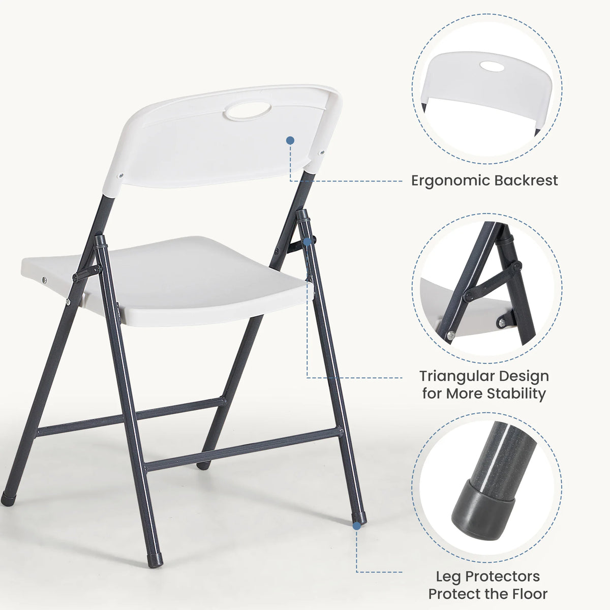 Jhk Heavy Duty Stackable Folding Chair