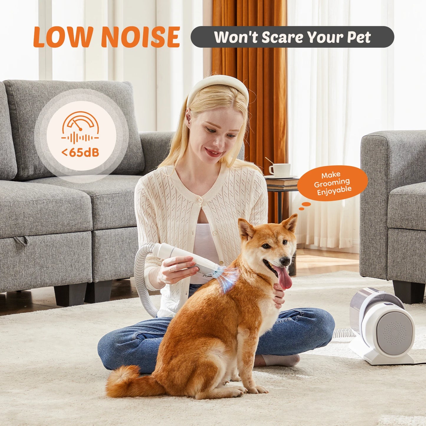 Professional Pet Grooming Vacuum With Clipper Kit