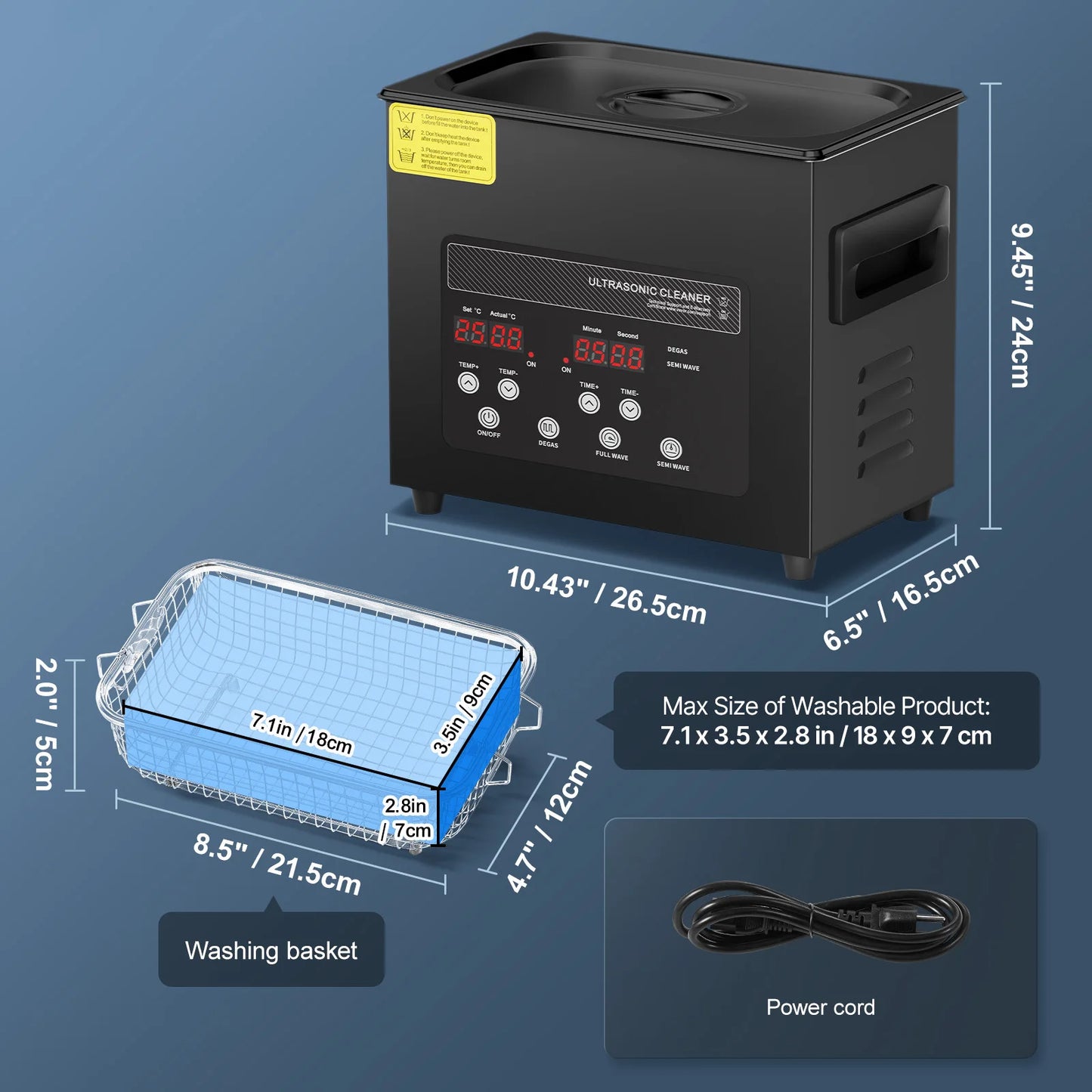 SucceBuy Portable Ultrasonic Cleaner With Timer