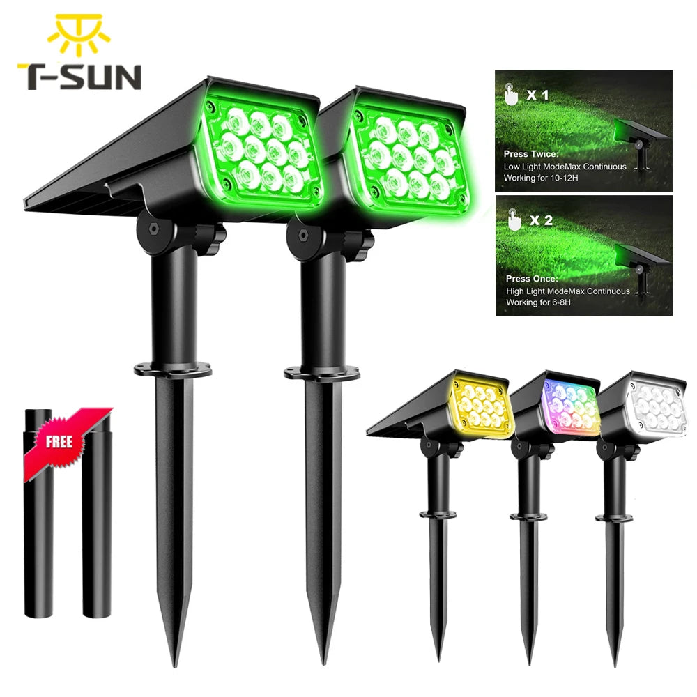 T-Sunrise Solar Garden Light Adjustable Outdoor Spotlight