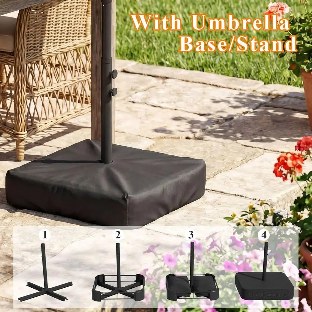 Lighted Outdoor Patio Umbrella With Crank