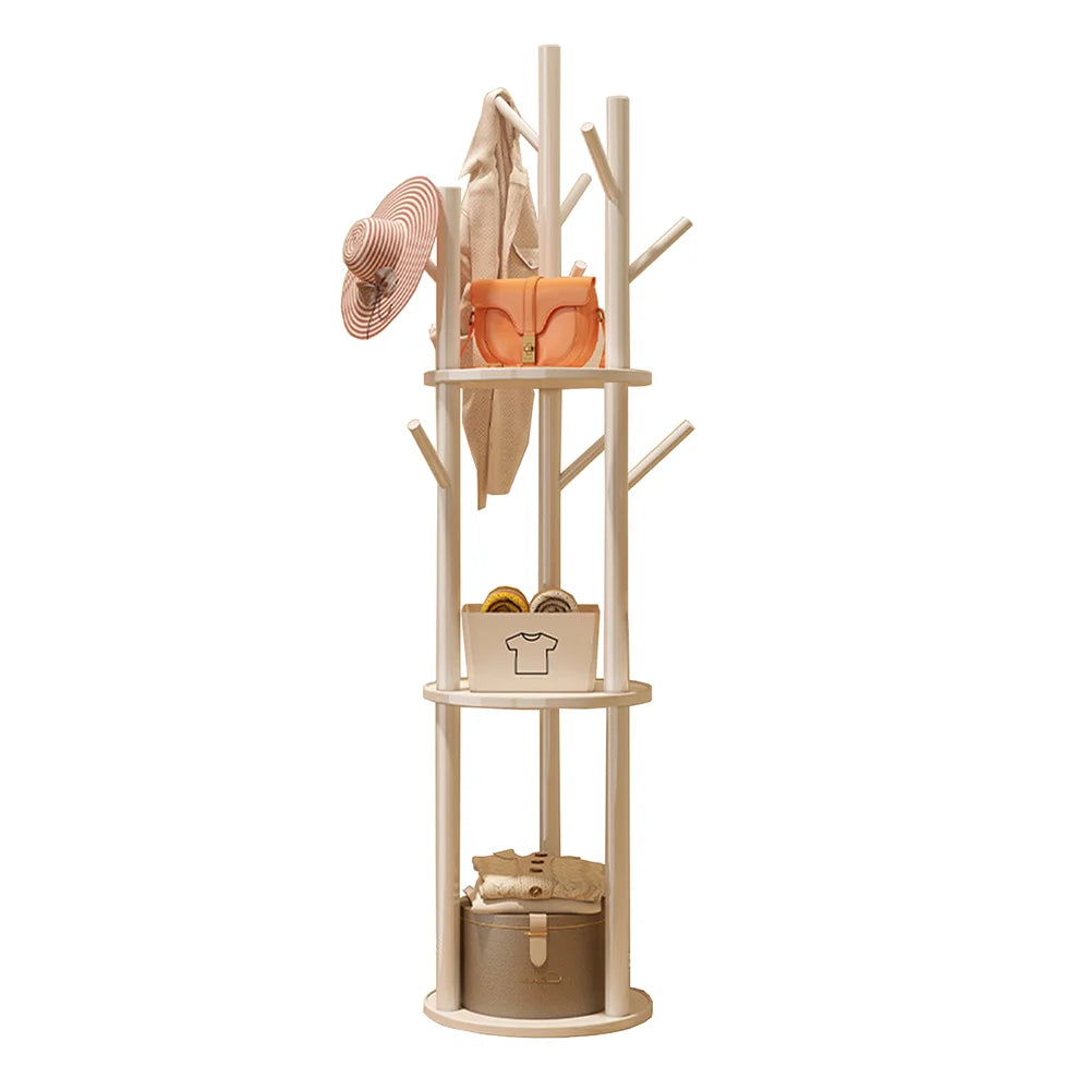 Multifunction Solid Wood Clothes Rack Organizer