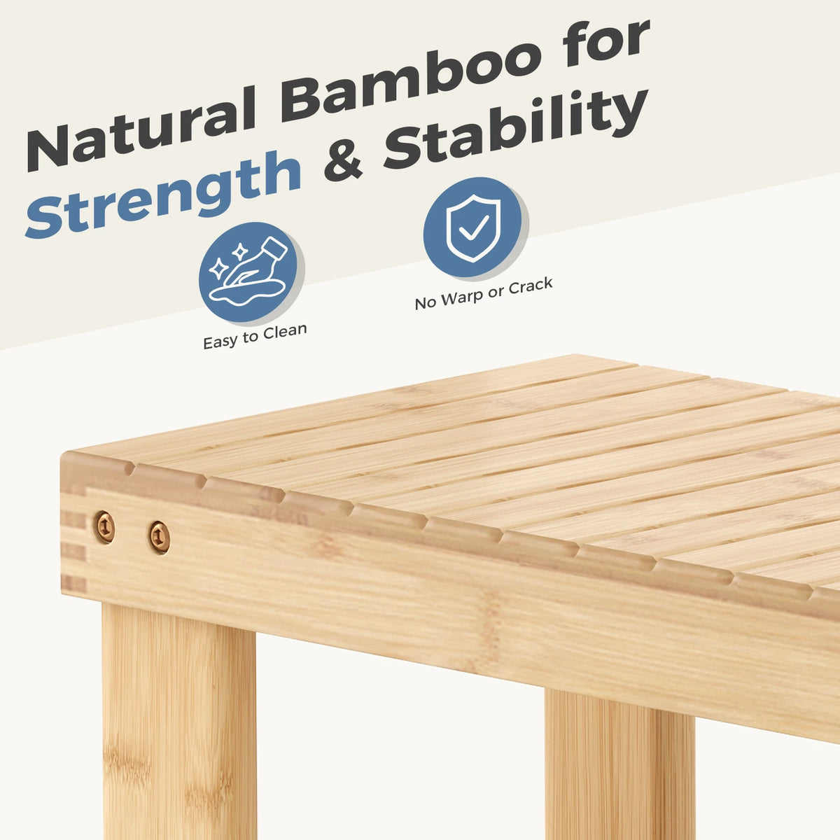 MCQ Three Tier Bamboo Shoe Cabinet With Bench