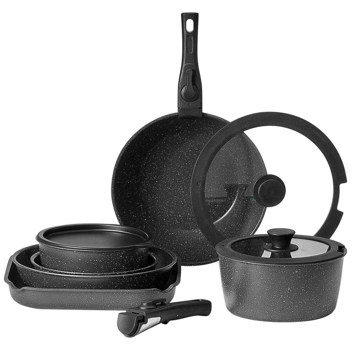 SucceBuy Nonstick Granite Cookware Set
