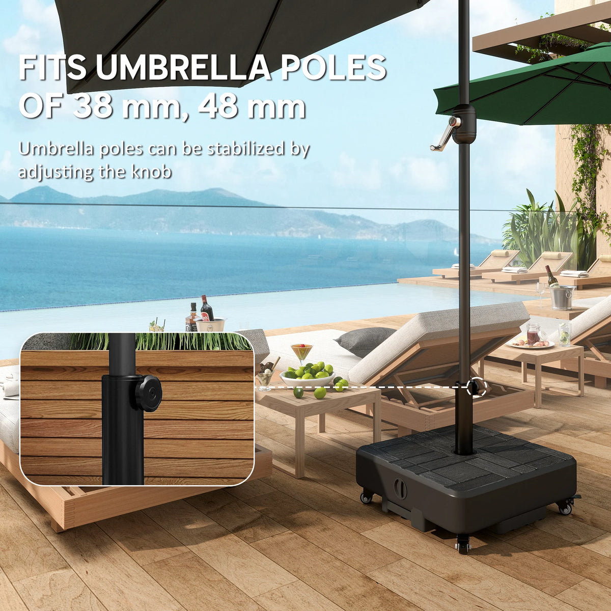 Outsunny Rolling Heavy Duty Patio Umbrella Base