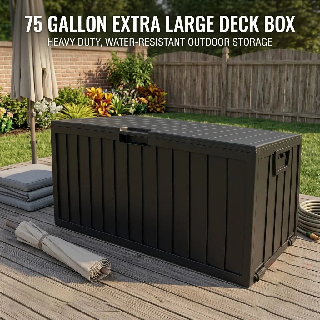 SARENZOON Outdoor Deck Box With Lockable Lid
