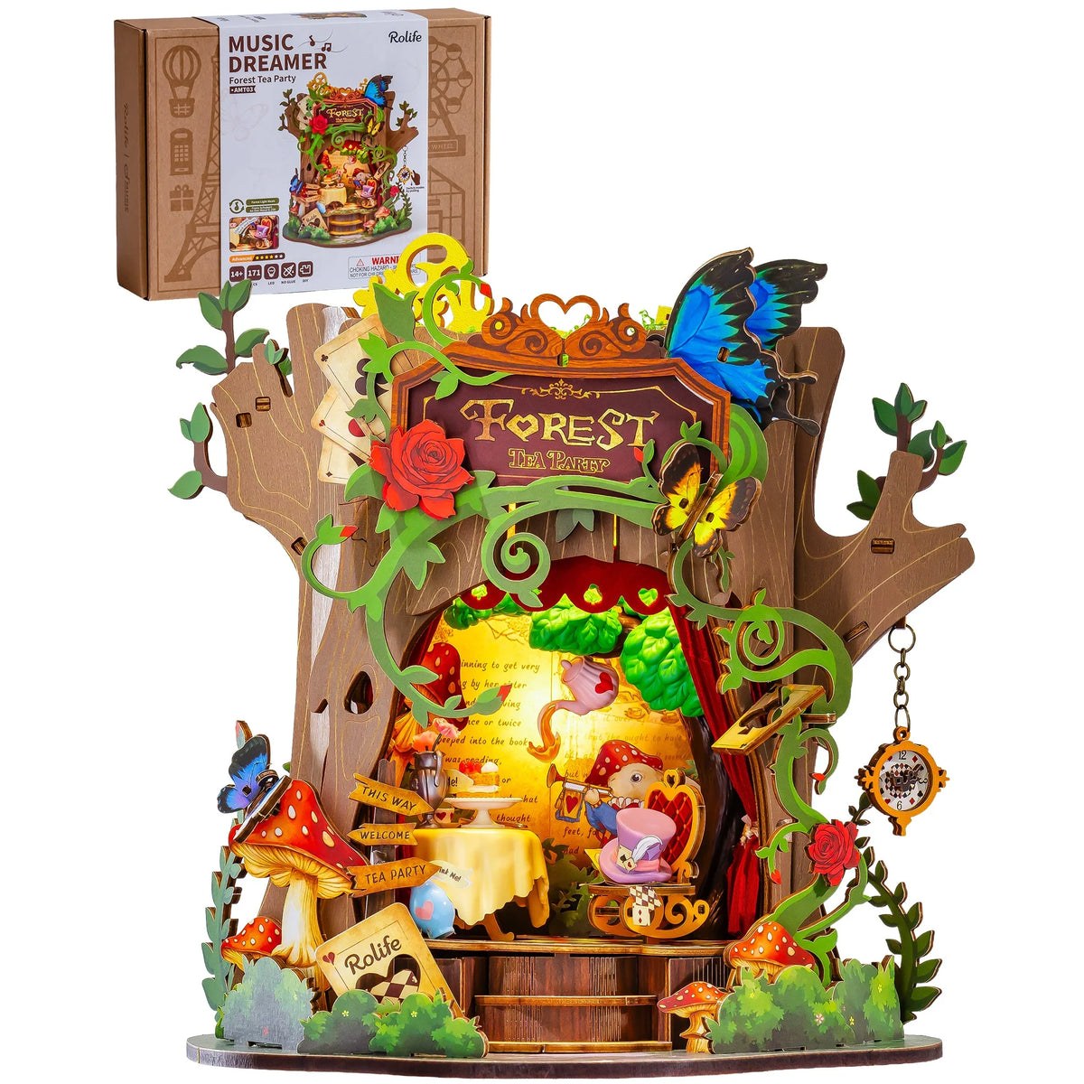 Rolife Forest Tea Party 3D Wooden Music Box Kit