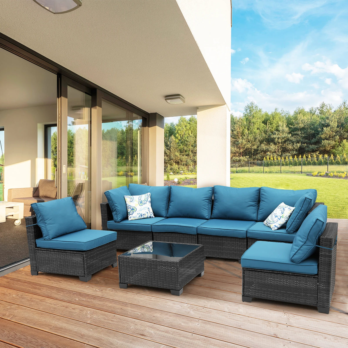 All Weather Wicker Patio Conversation Furniture Set