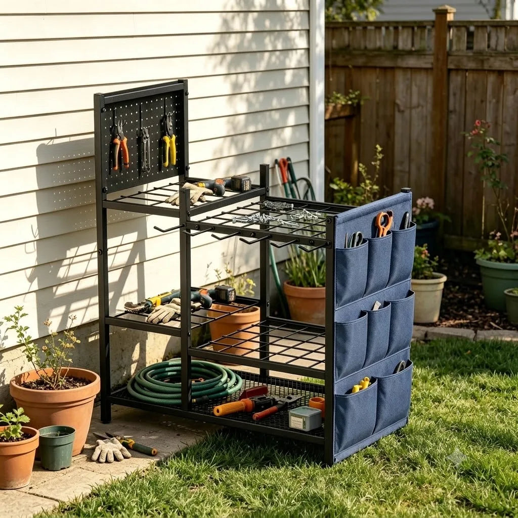 Heavy Duty Garden Tool Storage Organizer Rack