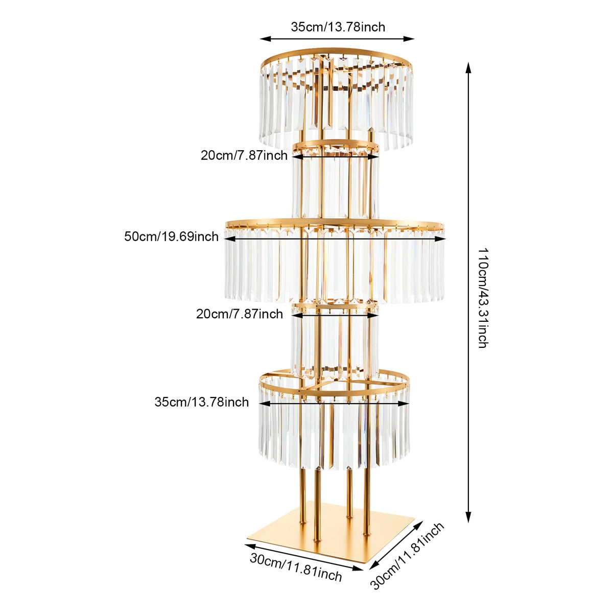 Five Tier Acrylic Crystal Flower Stand