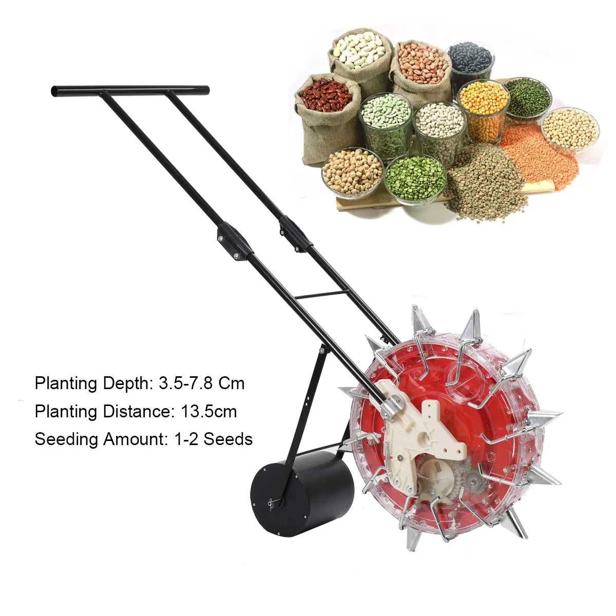 Hand Push Roller Seeder And Fertilizer Applicator