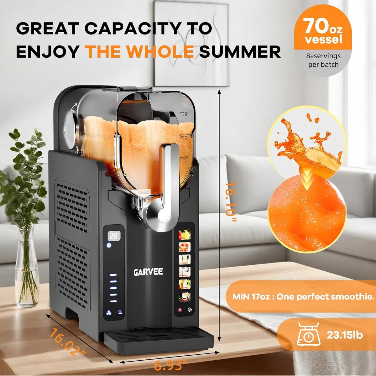 Acekool Slushie Machine With Led Display And Six Programs