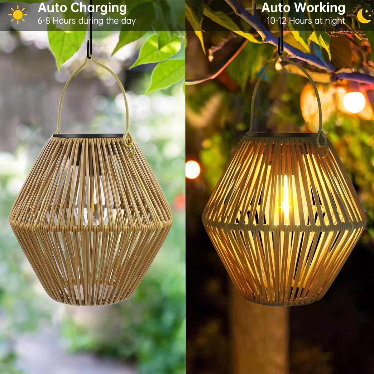 Amaryllis Solar Lantern Outdoor Waterproof Hanging Lamp